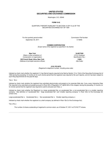 Thumbnail CONMED 10-Q Quarterly Report FY2011 