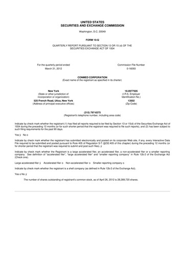 Thumbnail CONMED 10-Q Quarterly Report FY2012 