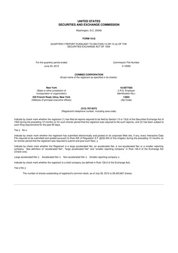 Thumbnail CONMED 10-Q Quarterly Report FY2012 