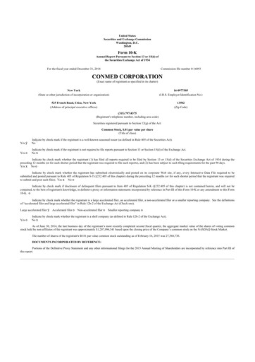 Thumbnail CONMED 10-K Annual Report 2014