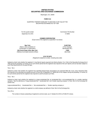 Thumbnail CONMED 10-Q Quarterly Report FY2016 