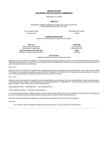 Thumbnail CONMED 10-Q Quarterly Report FY2018 