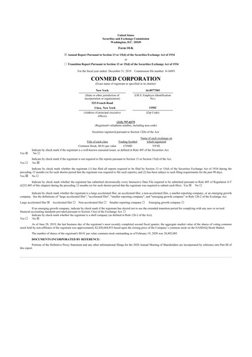 Thumbnail CONMED 10-K Annual Report 2019