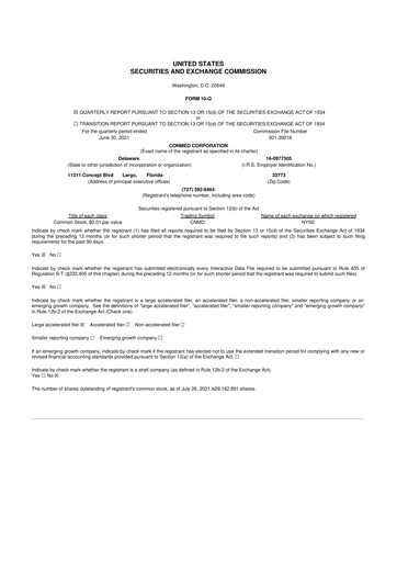 Thumbnail CONMED 10-Q Quarterly Report FY2021 