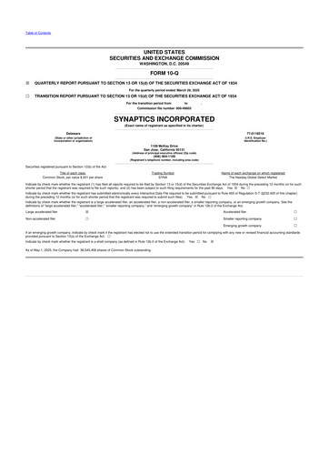 Thumbnail Synaptics 10-Q Quarterly Report FY2025 