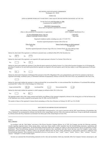 Thumbnail Dentsply Sirona
 10-K Annual Report 