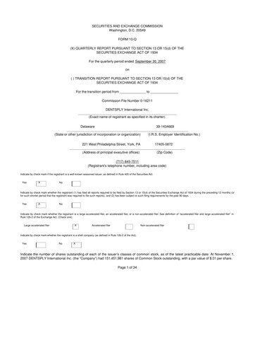 Thumbnail Dentsply Sirona
 10-Q Quarterly Report FY 