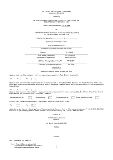 Thumbnail Dentsply Sirona
 10-Q Quarterly Report FY 