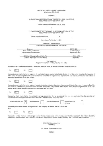 Thumbnail Dentsply Sirona
 10-Q Quarterly Report FY 
