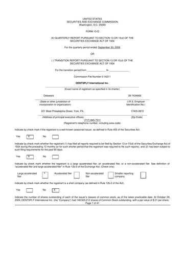 Thumbnail Dentsply Sirona
 10-Q Quarterly Report FY 