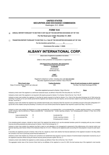 Thumbnail Albany International
 10-K Annual Report 2023