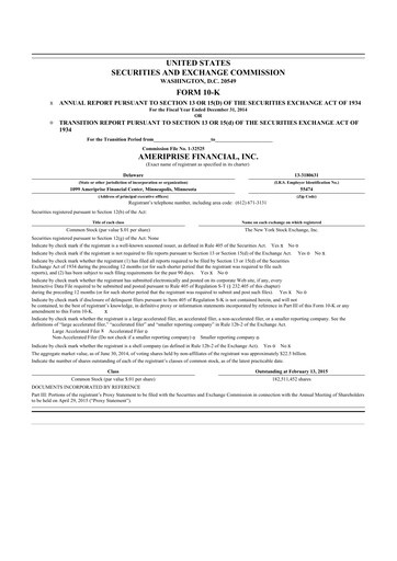 Thumbnail Ameriprise Financial
 10-K Annual Report 2014