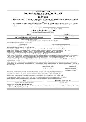 Thumbnail Ameriprise Financial
 10-K Annual Report 2018