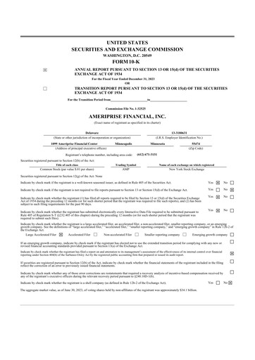 Thumbnail Ameriprise Financial
 10-K Annual Report 2023