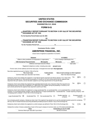 Thumbnail Ameriprise Financial
 10-Q Quarterly Report FY2026 