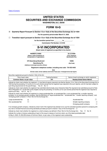 Thumbnail Coherent Corp. 10-Q Quarterly Report FY2020 