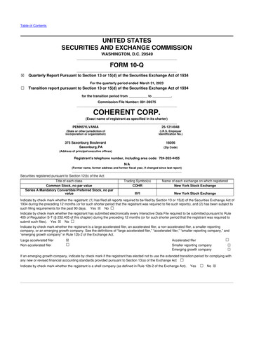 Thumbnail Coherent Corp. 10-Q Quarterly Report FY2023 