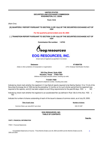 Vorschaubild EOG Resources 10-Q Quartalsbericht  