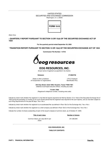 Vorschaubild EOG Resources 10-Q Quartalsbericht  