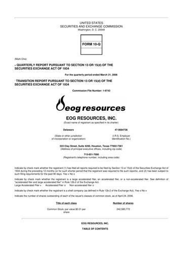 Vorschaubild EOG Resources 10-Q Quartalsbericht  