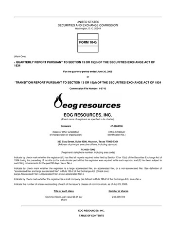 Vorschaubild EOG Resources 10-Q Quartalsbericht  
