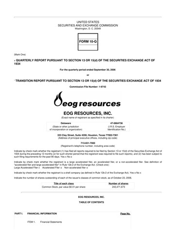 Vorschaubild EOG Resources 10-Q Quartalsbericht  