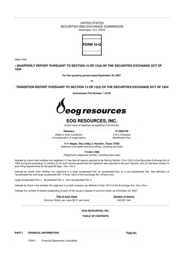 Vorschaubild EOG Resources 10-Q Quartalsbericht  