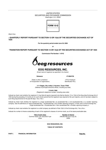Vorschaubild EOG Resources 10-Q Quartalsbericht  