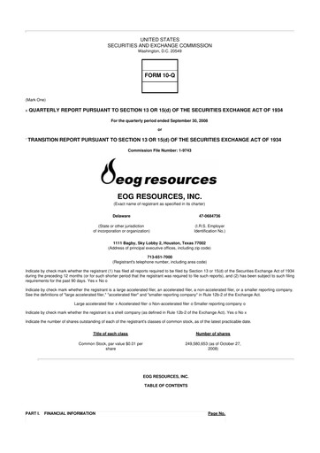 Vorschaubild EOG Resources 10-Q Quartalsbericht  