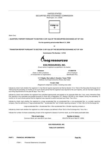 Vorschaubild EOG Resources 10-Q Quartalsbericht  