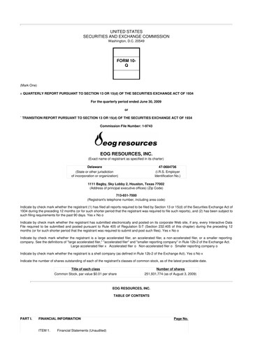 Vorschaubild EOG Resources 10-Q Quartalsbericht  