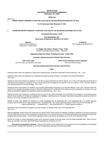 Thumbnail EOG Resources 10-K Annual Report 