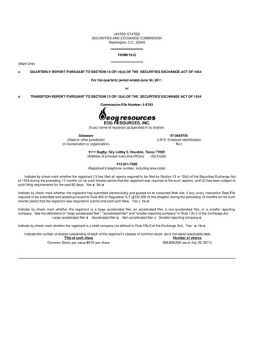 Vorschaubild EOG Resources 10-Q Quartalsbericht  