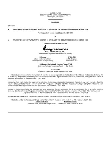 Vorschaubild EOG Resources 10-Q Quartalsbericht  
