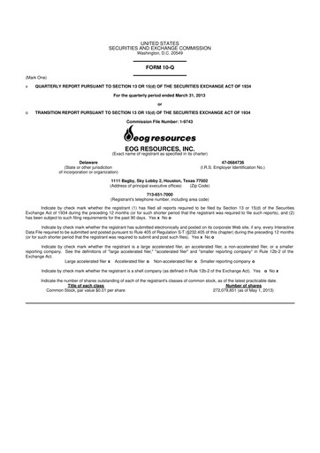 Vorschaubild EOG Resources 10-Q Quartalsbericht  