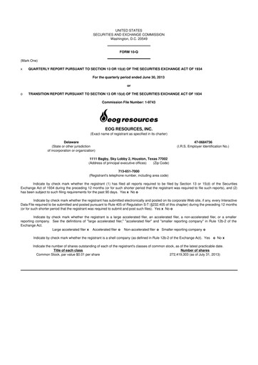 Vorschaubild EOG Resources 10-Q Quartalsbericht  