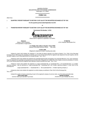 Vorschaubild EOG Resources 10-Q Quartalsbericht  