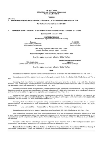 Thumbnail EOG Resources 10-K Annual Report 