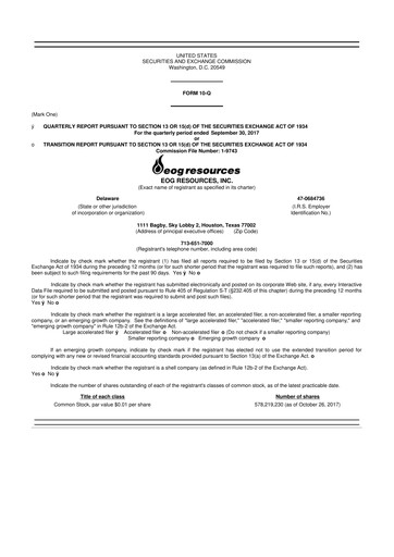 Vorschaubild EOG Resources 10-Q Quartalsbericht  