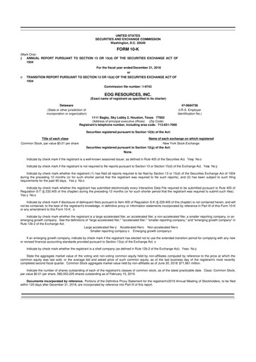 Thumbnail EOG Resources 10-K Annual Report 