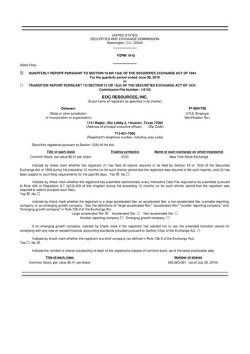 Vorschaubild EOG Resources 10-Q Quartalsbericht  