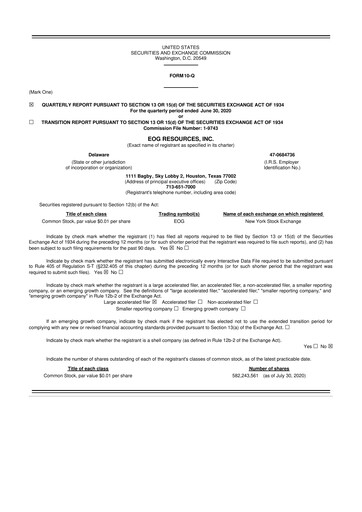 Vorschaubild EOG Resources 10-Q Quartalsbericht  