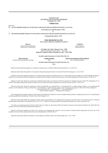 Thumbnail EOG Resources 10-K Annual Report 2022