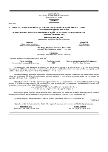 Vorschaubild EOG Resources 10-Q Quartalsbericht 2026 