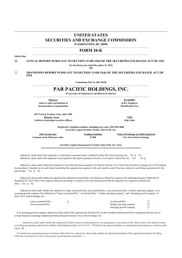 Thumbnail Par Pacific Holdings 10-K Annual Report 2022