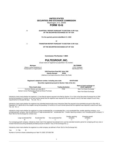 Vorschaubild PulteGroup 10-Q Quartalsbericht 2022 