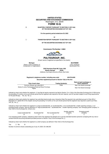 Vorschaubild PulteGroup 10-Q Quartalsbericht 2022 
