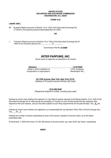 Thumbnail Interparfums 10-Q Quarterly Report FY 