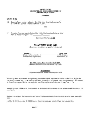 Thumbnail Interparfums 10-Q Quarterly Report FY 