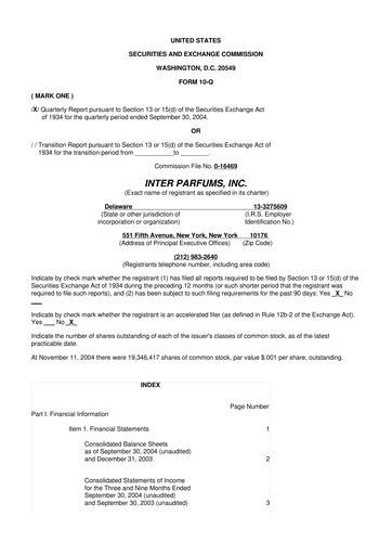 Thumbnail Interparfums 10-Q Quarterly Report FY 